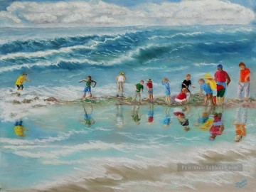 excursion aux james geddes plage Impressionnisme enfant Peinture à l'huile